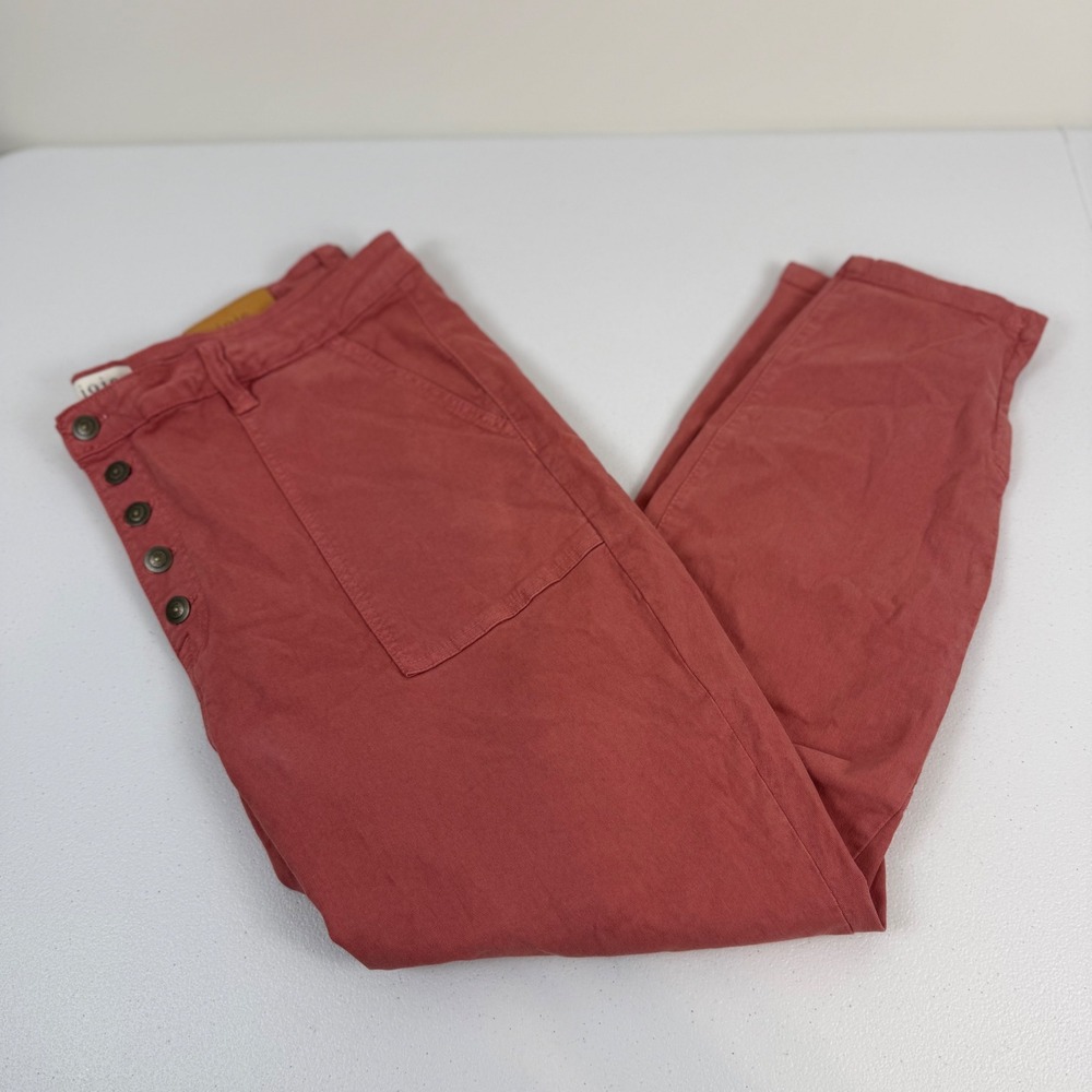 Joie Park Skinny Pants Terracotta Rose Button Fly Ankle Zip 20W N0014XF8522A